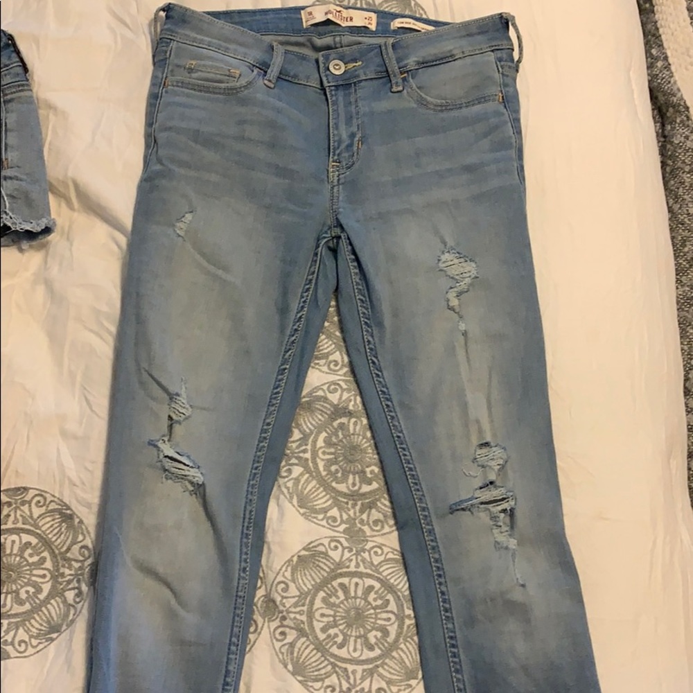 Hollister ripped blue jeans